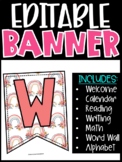 Editable Classroom Banners - Boho Rainbow and Floral Theme