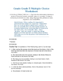 Grade 5 ELA Cause/Effect & Sequence Comprehension | | Multiple Choice Worksheet
