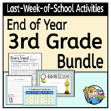 3 Grade End of Year Activities Bundle - Last Week of School