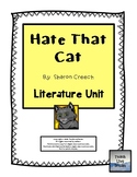 Hate That Cat, by Sharon Creech: Literature Unit