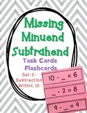 Set 3 - Missing Minuend and Subtrahend Cards (Subtraction Facts within 10)
