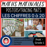 Numbers 0 to 20 | Les chiffres | Posters | Tracing numbers | French