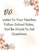 Winter Rose Classroom Posters