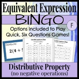 Equivalent Expression Bingo Review Game F: Distributive Property (no negatives)