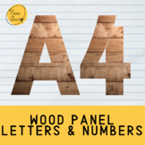 Wood Panel Printable Bulletin Board Letters and Numbers Classroom Decor