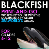 BLACKFISH - Print and Go Worksheets for Analysis of the SeaWorld Documentary