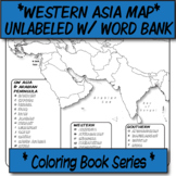 Western Asia Political Map (Unlabeled with Word Bank) **Coloring Book Series**