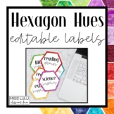 Hexagon Hues Editable Classroom Labels 