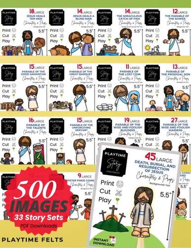 Stories of Jesus | Storytelling STICK PUPPETS | Kids Bible Stories Printables