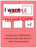 "I want" choice strip