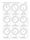 Tell Time To The Half Hour