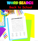 Back to School Word Search Puzzle
