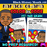 Barack Obama Color by Code. 1st-2nd grade.NO PREP.