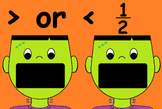 Halloween Frankenstein Fraction Digital Sort: Greater Than or Less Than Half