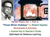 Those Winter Holidays (Robert Hayden) IGCSE Poetry ACTIVITIES + ANSWERS