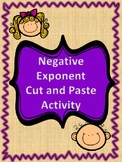 Negative Exponent Cut and Paste Activity