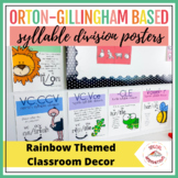 Syllable Division Posters | Rainbow Classroom Decor | Science of Reading