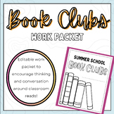 Editable Book Club Work Packet