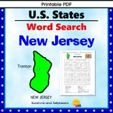 New Jersey Word Search Puzzle U.S. States Geography Activity Centers no-prep