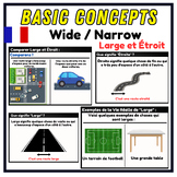 French Wide / Narrow-"Basic Concepts" Google Slides Lesson - Size Comparison
