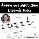 Adding and Subtracting Decimals Notes