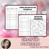 Polynomial Valentine's Day Color by Number Bundle