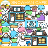 Snowman Winter Cafe and Bakery Clip Art