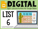 Digital Sight Word Builders: List 6 ~ Most Common Words