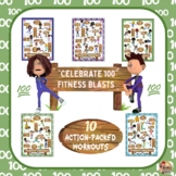 100 Days of School PE Activities - Seasonal Gym Warm Up - 100 Day Fitness Blasts