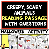Creepy, Scary Animal Adaptations Reading Passage with Questions | Halloween