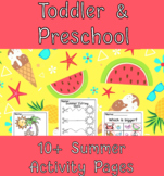 Toddlers/Preschool 10+ Summer Activity Pages