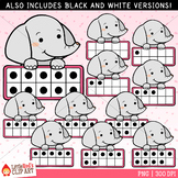Elephant Ten Frames Clip Art