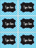 Editable Labels - Chalkboard and Bright Blue Polka Dot 52
