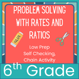 Problem Solving With Ratios and Rates Low Prep, Self Checking Math Activity