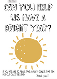Back to School - Sun Classroom Wish List Display