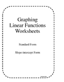 Algebra 1 Journal Graphing Linear Functions Worksheet