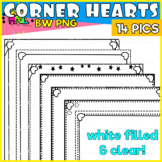 Valentine's Day Corner Hearts Borders Clip Art Set