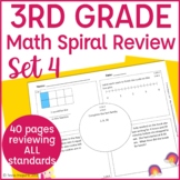3rd Grade Math Spiral Review Worksheets for Morning Work or Homework Set 4