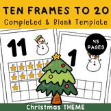 Christmas Completed & Blank Tens Frames to 20 Template Cut and Paste Activity