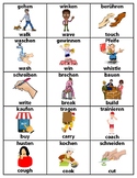 English-German Action Verbs ESL Vocabulary Flashcards for Beginners