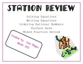 Writing & Solving Equations, Fractions, and Surface Area Stations