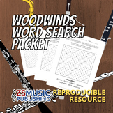 Woodwind Family Word Search Packet - 9 Total Word Searches