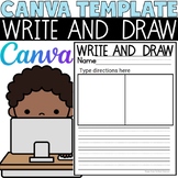 Editable Canva Template | Write and Draw Worksheet | Writing