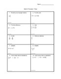 Math 8 Trimester Assessment Midterm or Mid- year Test