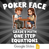 One Step Equations POKER FACE Math Game | No Prep Grade 8 Review