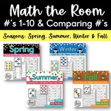 Seasons Math the Room #'s 1-10 and Comparing Numbers (Greater Than, Less Than)