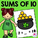 SUMS OF 1O TASK CARDS & WORKSHEETS | ST. PATRICK'S DAY