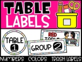 Group and Table Labels, Table Points, Trash Labels - Pastel Decor
