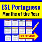 Portuguese to English ESL: Beginner ESL Worksheets - Months of the Year -Seasons