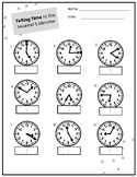 New Year's Telling Time Worksheet